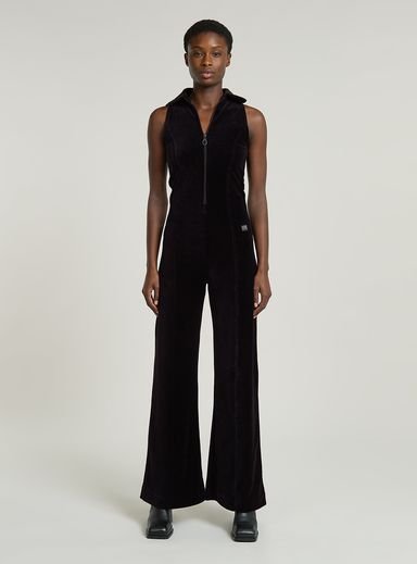 Wide Leg Velvet Jumpsuit
